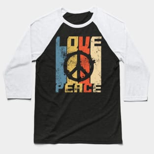 'Peace Freedom Love' Cool Hippie Peace Retro Gift Baseball T-Shirt